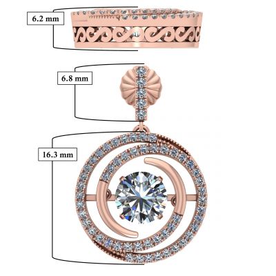 NANA Jewels Sterling Silver Circle Swirl Dancing Stone Earrings made with Pure Brilliance Zirconia