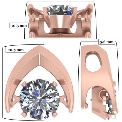 NANA Omega Dancing Stone Necklace Sterling Silver &amp; Pure Brilliance CZ with 0.8mm 22&quot; Adj Box Chain