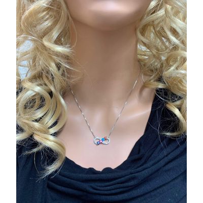 NANA Jewels Infinity Mothers Birthstone Necklaces for Women w/ 1 to 6 Stones in Sterling Silver, 10K, or 14K Gold