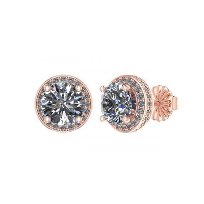 NANA Jewels Round Halo Stud Earrings Sterling Silver-Pure Brilliance Zirconia-hypoallergenic 1.00ct to 4.50ct