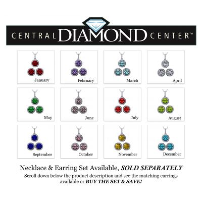 NANA Jewels Customizable Halo Birthstone Solitaire Necklace, 925 Sterling Silver w/ Pure Brilliance Zirconia, Hypoallergenic