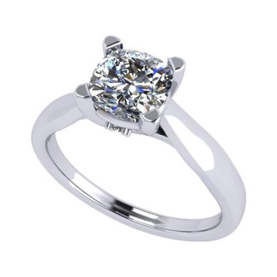 NANA Jewels Cushion Cut Simulated Diamond Solitaire Engagement ring Lucita style 1.5 to 3.0 carat Pure Brilliance Zirconia