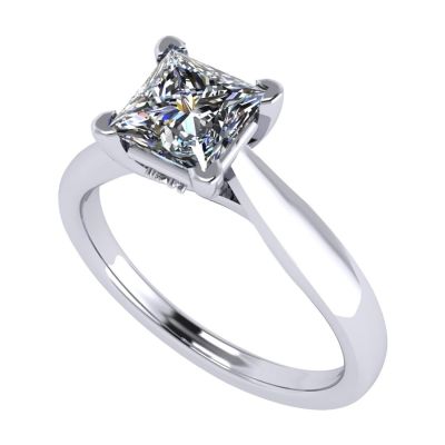 1.50-3.00ct Princess Solitaire Engagement Ring Lucita Wedding Ring Pure Brilliance Zirconia Sterling Silver