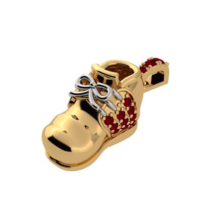 NANA Jewels Birthstone Baby Shoe Necklace Pendant w/Swarovski Zirconia - Gold Plated Silver, 10K Solid Gold or 14K Solid Gold