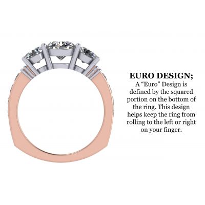 3 Stone Past, Present, &amp; Future Ring w/ 2.50ctw Pure Brilliance Zirconia in 10K or 14K Gold