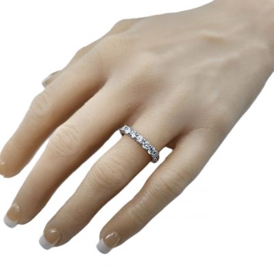 NANA Jewels Shared Prong Simulated Diamond Anniversary Ring,Pure Brilliance Zirconia Sterling Silver or 10K Gold Wedding Band