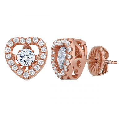 Heart Dancing Gemstone Earrings in Sterling Silver made w/ Pure Brilliance Zirconia