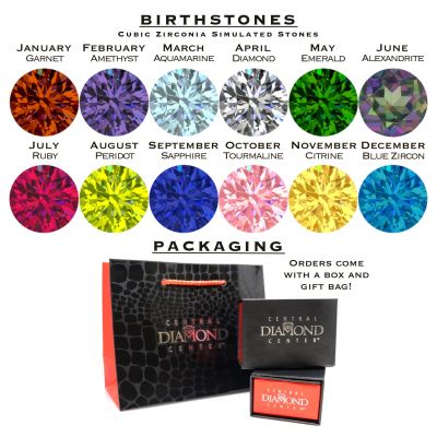 Central Diamond Center Rope Mothers Birthstone Ring with 1 to 10 Simulated Birthstones in Sterling Silver, 10k or 14k Gold