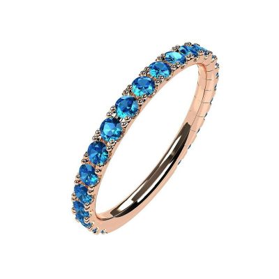 NANA Sterling Silver Stackable Birthstone Ring Band w/ All Rounds Simulated Birthstones, Gold Plated