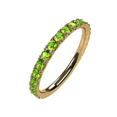 Central Diamond Center Sterling Silver Stackable Birthstone Ring Band w/ All Rounds Simulated Birthstones, Gold Plated