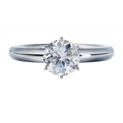 Matrix Simulated Round Diamond Solitaire Engagement ring, Swarovski Zirconia 2,3 &amp; 4 carat size
