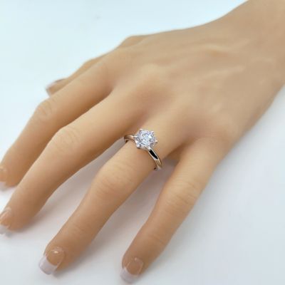 Matrix Simulated Round Diamond Solitaire Engagement ring, Swarovski Zirconia 2,3 &amp; 4 carat size
