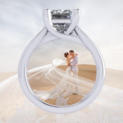 1.50-3.00ct Princess Solitaire Engagement Ring Lucita Wedding Ring Pure Brilliance Zirconia Sterling Silver