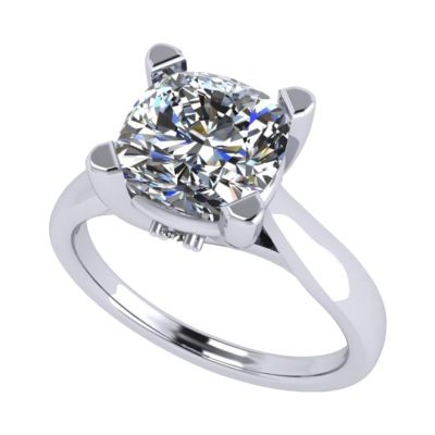 NANA Jewels Cushion Cut Simulated Diamond Solitaire Engagement ring Lucita style 1.5 to 3.0 carat Pure Brilliance Zirconia