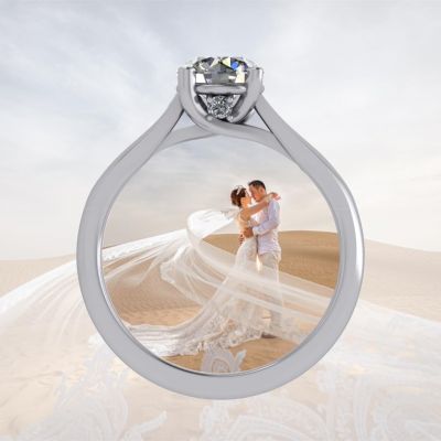 NANA Jewels NANA Sterling Silver Round Brilliant Cut Lucita Solitaire Engagement Wedding Ring Made with Pure Brilliance Zirconia