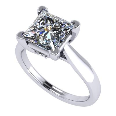 1.50-3.00ct Princess Solitaire Engagement Ring Lucita Wedding Ring Pure Brilliance Zirconia Sterling Silver