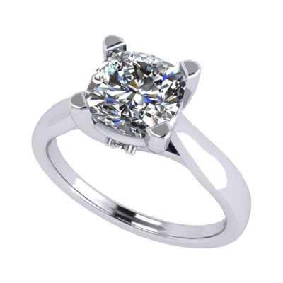 NANA Jewels Cushion Cut Simulated Diamond Solitaire Engagement ring Lucita style 1.5 to 3.0 carat Pure Brilliance Zirconia