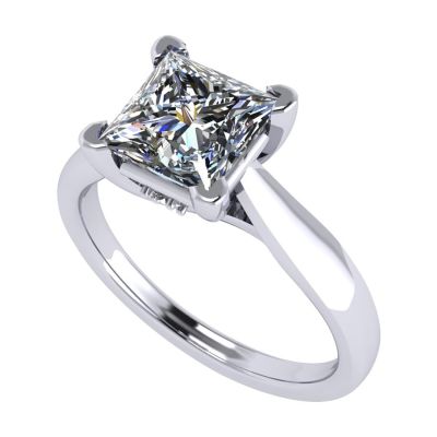 1.50-3.00ct Princess Solitaire Engagement Ring Lucita Wedding Ring Pure Brilliance Zirconia Sterling Silver