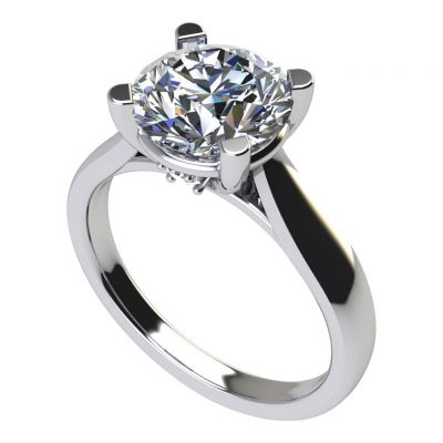 NANA Jewels NANA Sterling Silver Round Brilliant Cut Lucita Solitaire Engagement Wedding Ring Made with Pure Brilliance Zirconia