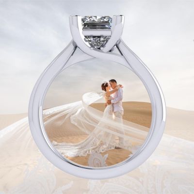 1.50-3.00ct Princess Solitaire Engagement Ring Lucita Wedding Ring Pure Brilliance Zirconia Sterling Silver
