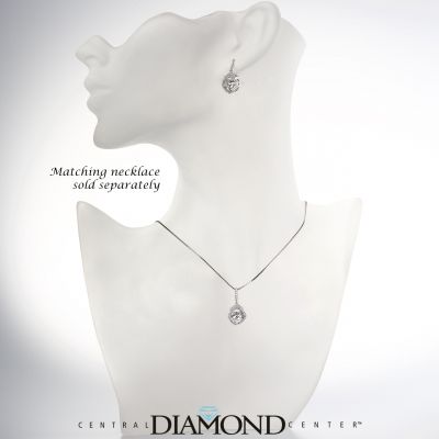NANA Jewels Sterling Silver &amp; CZ Square Cushion shape &quot;Dancing Diamond&quot; Earrings