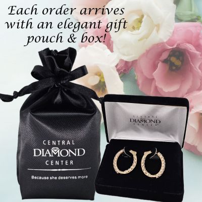 Zsa Zsa Oval Hoop Earrings Simulated Diamond-Silver Hoop Earrings Pure Brilliance Zirconia white-yellow &amp; rose