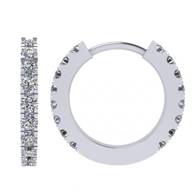 Sterling Silver &amp; Signity Zirconia Round Hoop Earrings, Baby, Teen, Women, Men