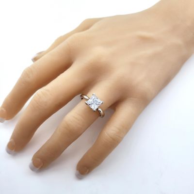 1.50-3.00ct Princess Solitaire Engagement Ring Lucita Wedding Ring Pure Brilliance Zirconia Sterling Silver