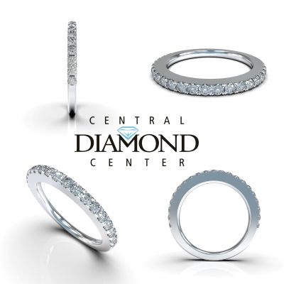 Central Diamond Center VOUS Solitaire Engagement Rings w/Sides Series in Solid Sterling Silver with Pure Brilliance Zirconia