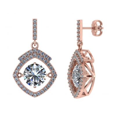 NANA Jewels Sterling Silver &amp; CZ Square Cushion shape &quot;Dancing Diamond&quot; Earrings