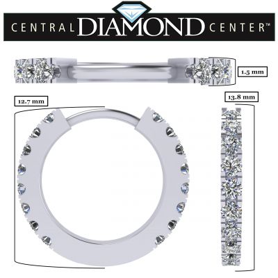 Sterling Silver &amp; Signity Zirconia Round Hoop Earrings, Baby, Teen, Women, Men