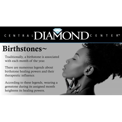 Central Diamond Center Sterling Silver Stackable Birthstone Ring Band w/ All Rounds Simulated Birthstones, Gold Plated