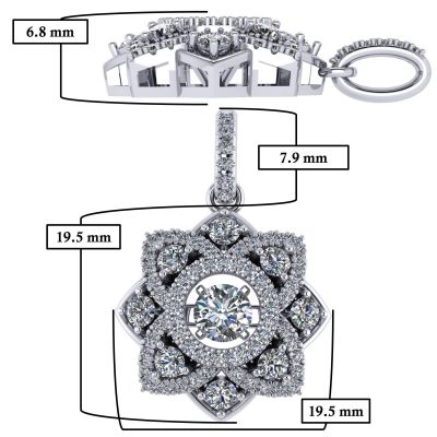 NANA Forever Love Dancing Stone Flower Pendant Necklace, Sterling Silver &amp; Pure Brilliance Zirconia