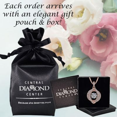Sterling Silver Swirl Dancing Stone Necklace Pendant w/Pure Brilliance Zirconia