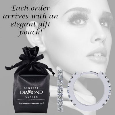 Sterling Silver &amp; Signity Zirconia Round Hoop Earrings, Baby, Teen, Women, Men
