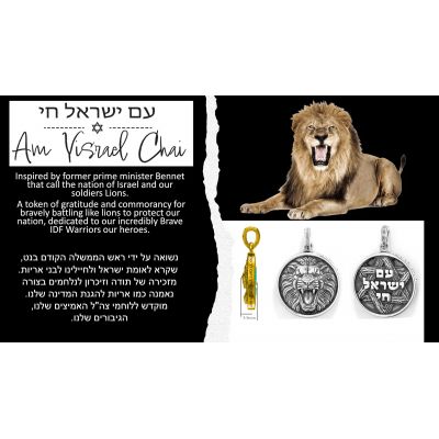 Central Diamond Center Star of David Am Israel Chai-Choice Lion or Shema Israel Preyer Necklace/Pendant