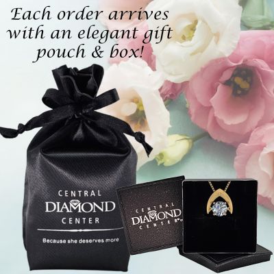 NANA Omega Dancing Stone Necklace Sterling Silver &amp; Pure Brilliance CZ with 0.8mm 22&quot; Adj Box Chain