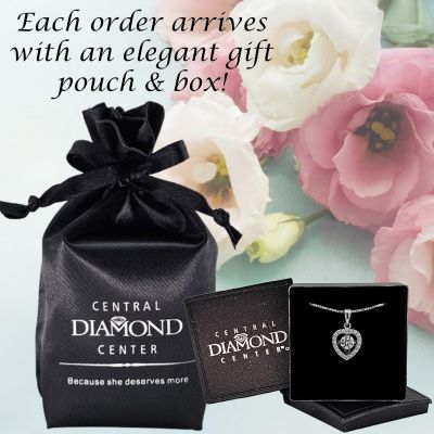 Heart Dancing Stone Necklace in Sterling Silver w/Pure Brilliance Zirconia