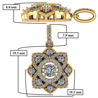 NANA Forever Love Dancing Stone Flower Pendant Necklace, Sterling Silver &amp; Pure Brilliance Zirconia