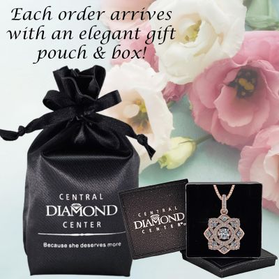 NANA Forever Love Dancing Stone Flower Pendant Necklace, Sterling Silver &amp; Pure Brilliance Zirconia