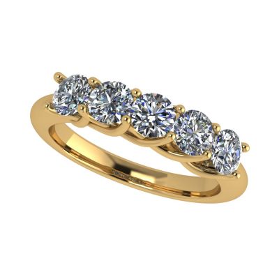 NANA Jewels Simulated Diamond Wedding Ring,  Pure Brilliance Zirconia Solid 14K Gold Anniversary Ring Band