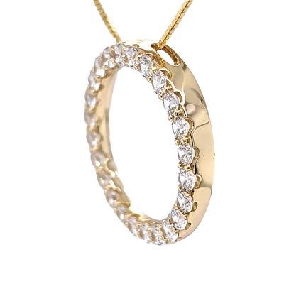 Sterling Silver Circle of Life Pendant Necklace – 5.00 Carat Cubic Zirconia (27 Stones, 3.50mm Each) – 925 Silver, 5g – Eternal Love Jewelry for Women