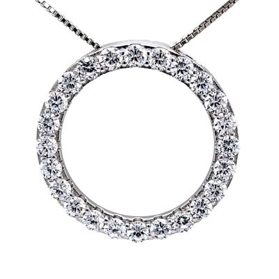 Sterling Silver Circle of Life Pendant Necklace – 5.00 Carat Cubic Zirconia (27 Stones, 3.50mm Each) – 925 Silver, 5g – Eternal Love Jewelry for Women