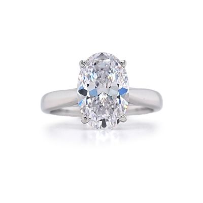NANA Jewels 3ct Oval Simulated Diamond Engagement ring Solitaire Lucita Cz &amp; Silver