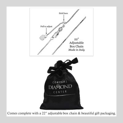 NANA Jewels Sterling Silver &amp; CZ Heart &amp; Circle Dancing Diamond Pendant with a 22&quot; Adjustable Box Chain
