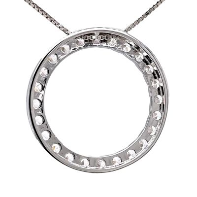 Sterling Silver Circle of Life Pendant Necklace – 5.00 Carat Cubic Zirconia (27 Stones, 3.50mm Each) – 925 Silver, 5g – Eternal Love Jewelry for Women
