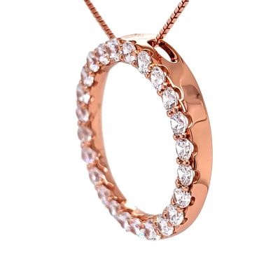 Sterling Silver Circle of Life Pendant Necklace – 5.00 Carat Cubic Zirconia (27 Stones, 3.50mm Each) – 925 Silver, 5g – Eternal Love Jewelry for Women