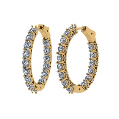 Zsa Zsa Oval Hoop Earrings Simulated Diamond-Silver Hoop Earrings Pure Brilliance Zirconia white-yellow &amp; rose