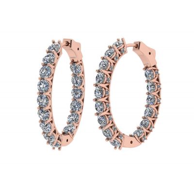Zsa Zsa Oval Hoop Earrings Simulated Diamond-Silver Hoop Earrings Pure Brilliance Zirconia white-yellow &amp; rose