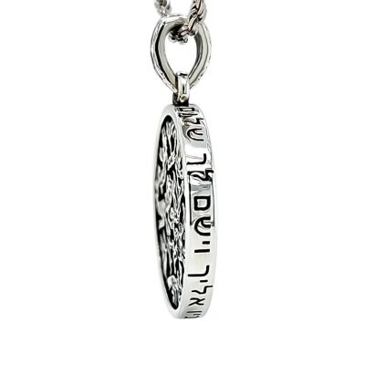 Central Diamond Center Star of David Am Israel Chai-Choice Lion or Shema Israel Preyer Necklace/Pendant
